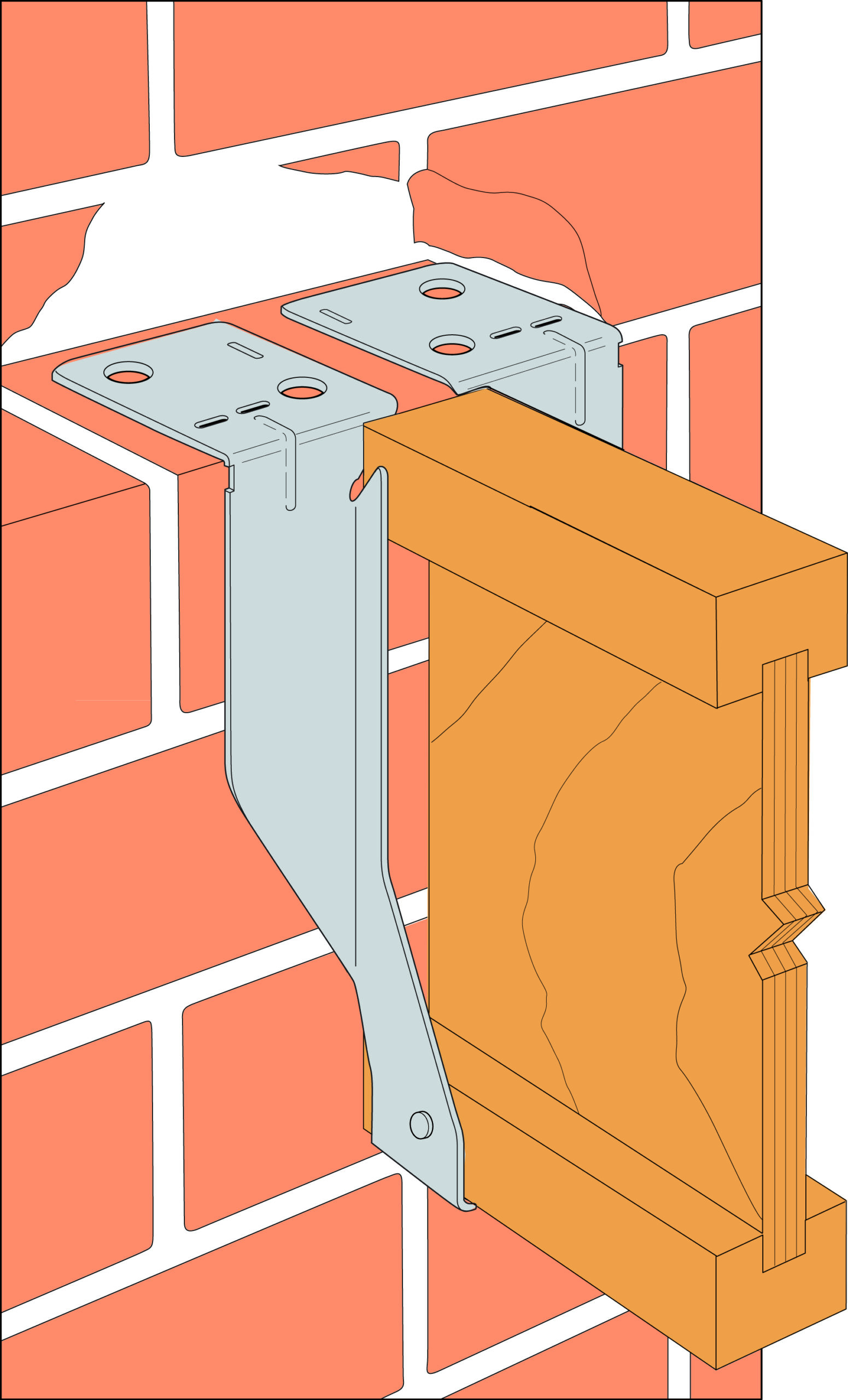 JHMI300 - Posi & I-Joist Hanger for Masonry & Steel Beams (300mm) - Image 2
