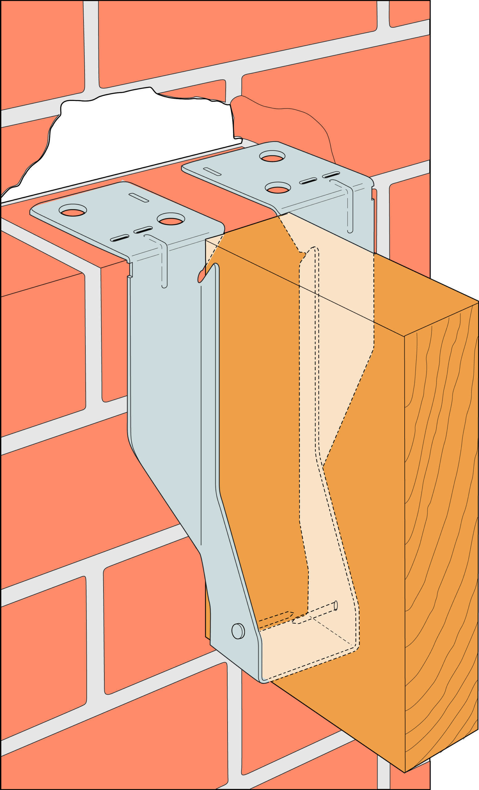 JHM125 - Joist Hanger for Masonry & Steel Beams (125mm) - Image 10